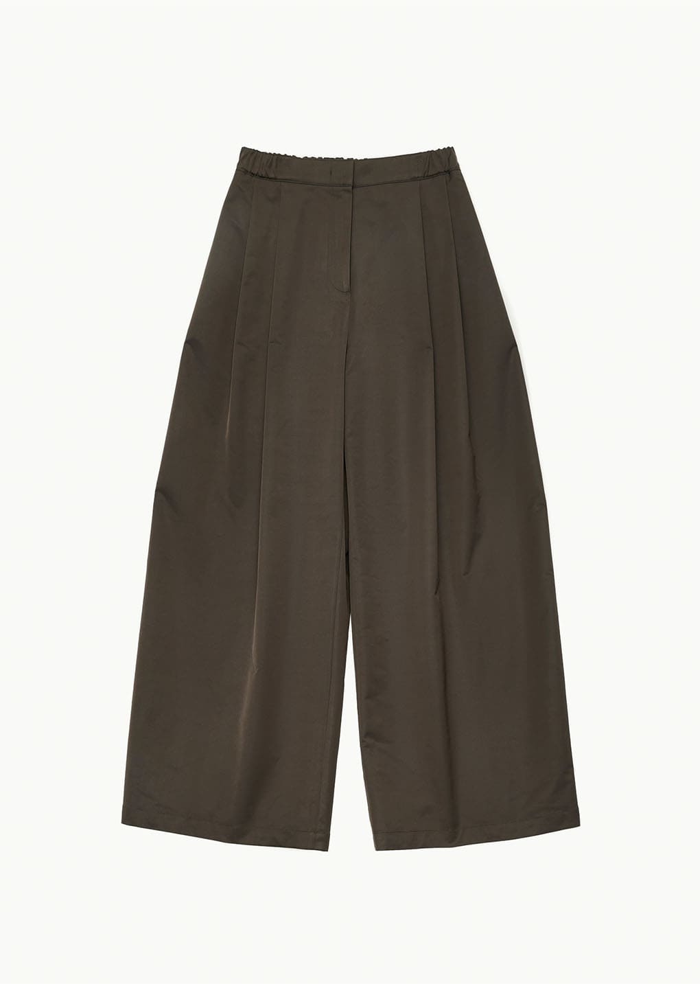 two tuck balloon pants, dark brown