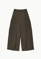 two tuck balloon pants, dark brown - Image 1