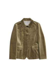 velvet jacket, khaki
