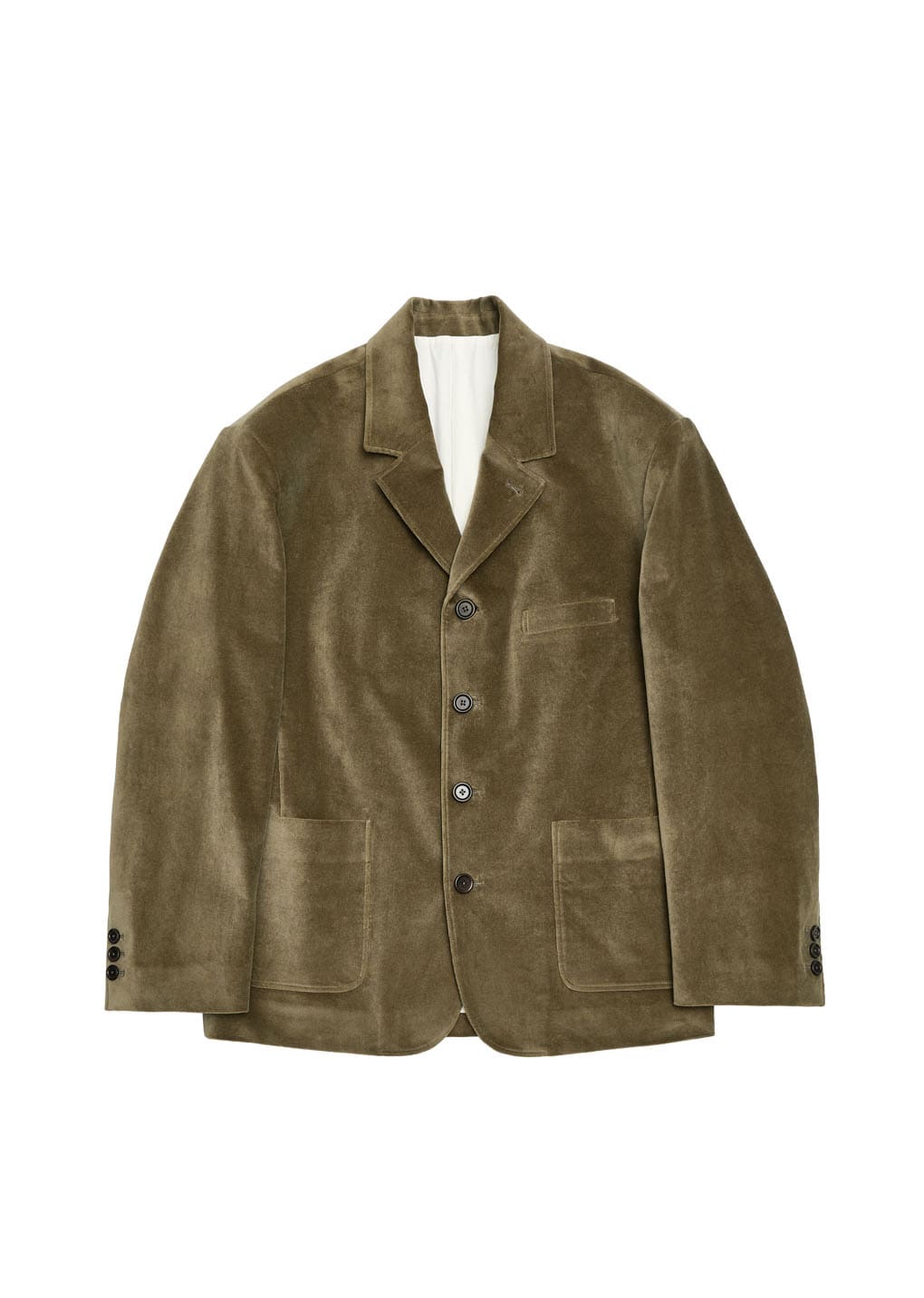 velvet oversized jacket, khaki