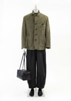 velvet oversized jacket, khaki - Image 2
