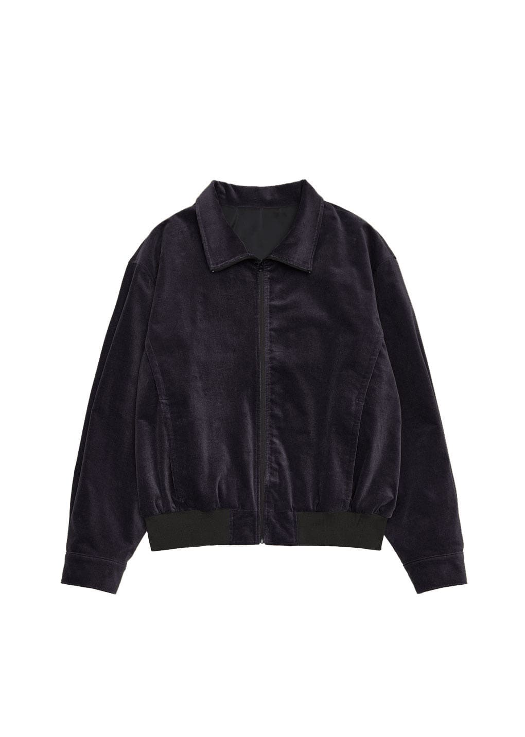 velvet zip up jumper, black