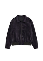 velvet zip up jumper, black - Image 1