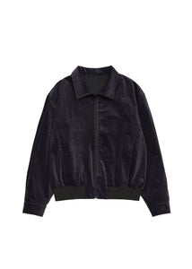 velvet zip up jumper, black