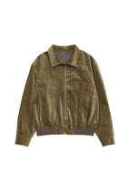 velvet zip up jumper, khaki - Image 1