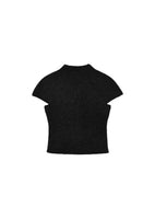 wholegarment hairy knit top, black - Image 1