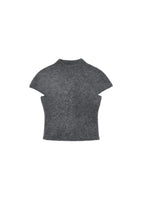 wholegarment hairy knit top, charcoal - Image 1