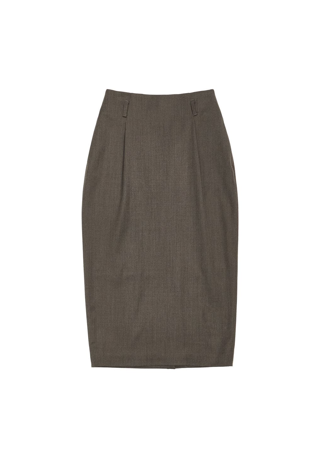 wool pencil skirt, brown