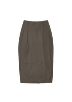 wool pencil skirt, brown - Image 1