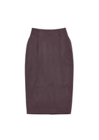 wool pencil skirt, burgundy - Image 1