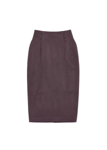 wool pencil skirt, burgundy