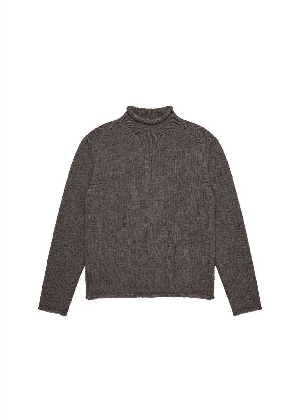 wool rollneck sweater, brown