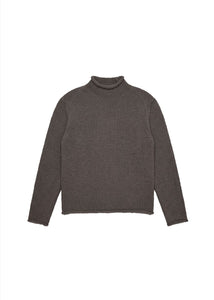 wool rollneck sweater, brown