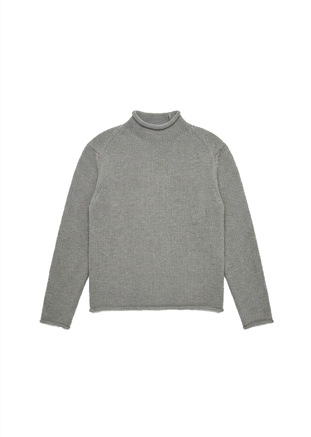 wool rollneck sweater, grey