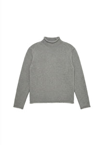 wool rollneck sweater, grey
