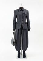 wool shirring pants, charcoal - Image 2