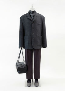 wool tapered pants, burgundy hover