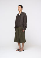 two tuck wide shorts, brown - Image 3