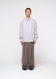 linen pleated shirt, light grey hover