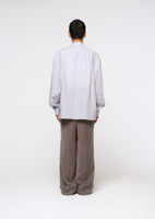 linen pleated shirt, light grey - Image 4