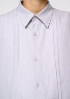 linen pleated shirt, light grey - Image 5