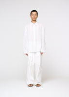 linen pleated shirt, white - Image 2