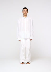 linen pleated shirt, white hover