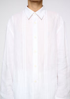 linen pleated shirt, white - Image 5