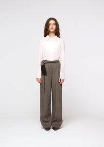 sheer slim shirt, white hover