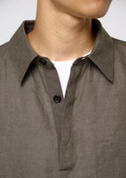 linen pullover, khaki - Image 5