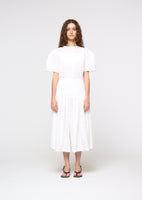 shirring culotte pants, white - Image 2