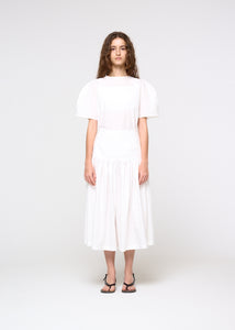 shirring culotte pants, white hover