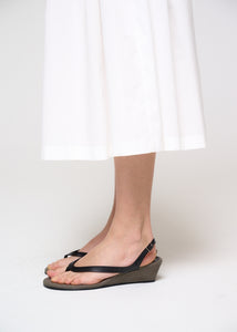 women's leather linen flip-flop, khaki hover