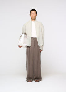 pleats zip up jumper, beige hover