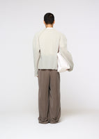 pleats zip up jumper, beige - Image 4