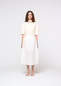 pleats curved skirt, white hover