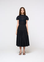 shirring culotte pants, black - Image 2