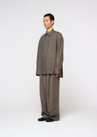 linen oversized shirt, khaki - Image 3