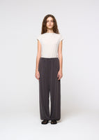 jersey mock neck top, ivory - Image 2