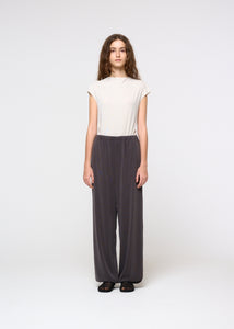 jersey mock neck top, ivory hover