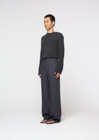 linen straight pants, blue - Image 3