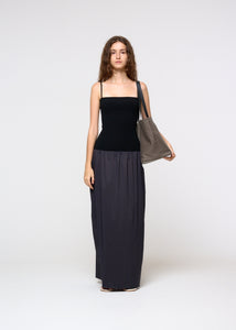 nylon jersey maxi dress, charcoal hover