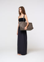 linen shopper bag, khaki - Image 3