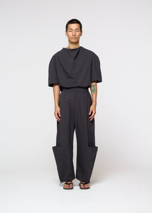 raglan cowl neck top, charcoal hover