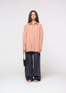 mini handmade leather net bag, brown hover