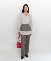 apron mini layered skirt, beige - Image 3